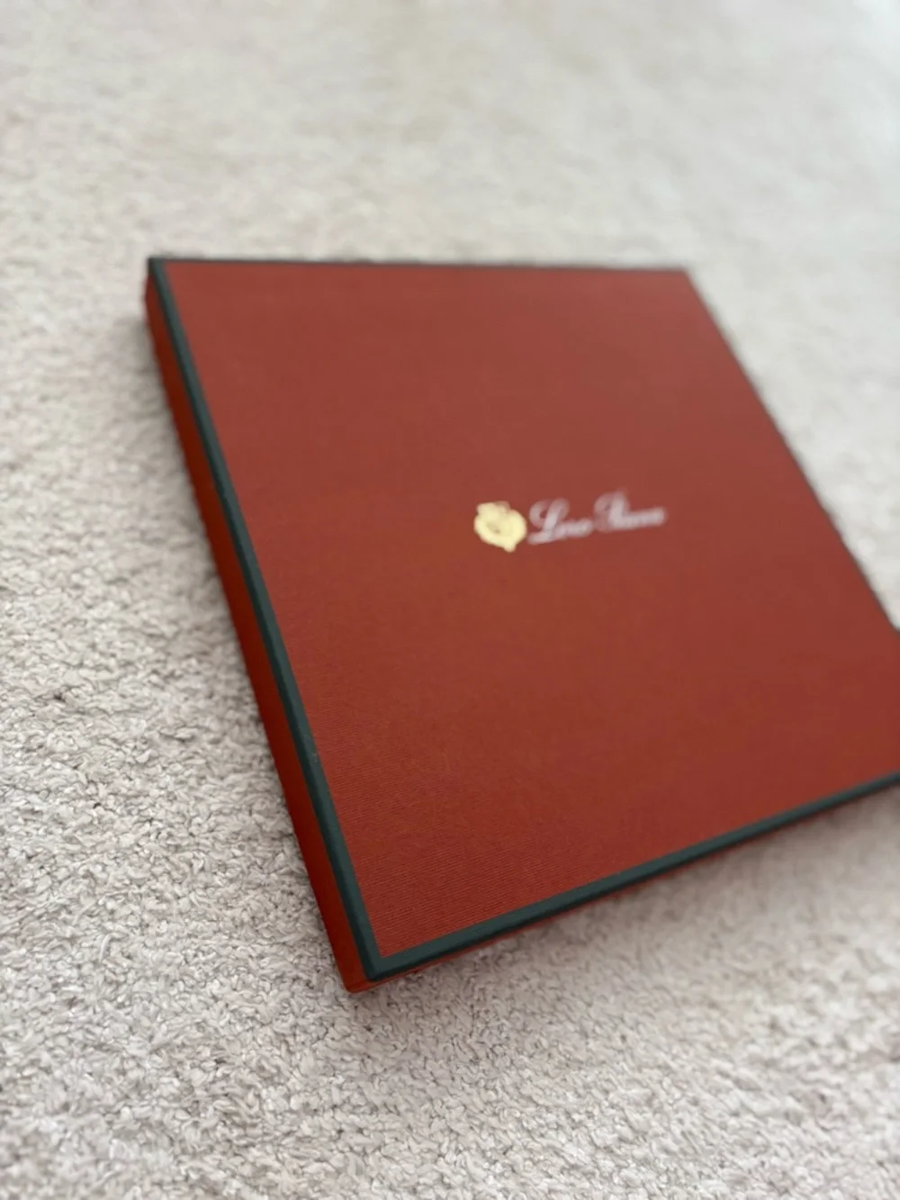 Loro Piana Rust Red Gift Box with Gold Logo